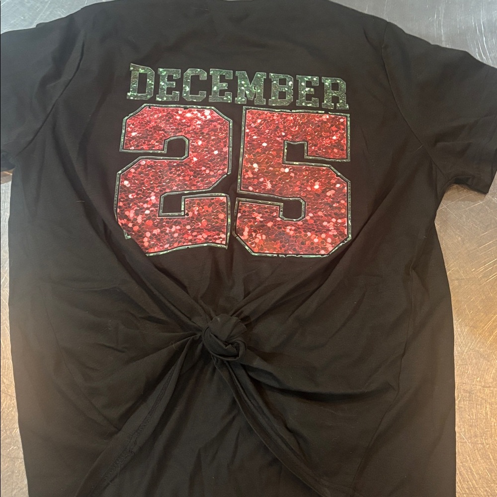 Black Merry Christmas T-Shirt - Picture 2 of 2